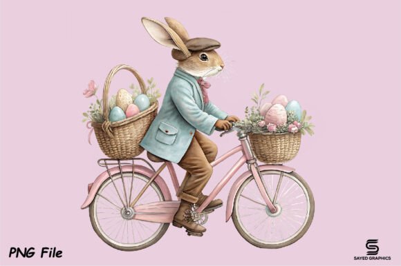 Download Vintage Easter Rabbit Bunny Png Clipart - Art Collection