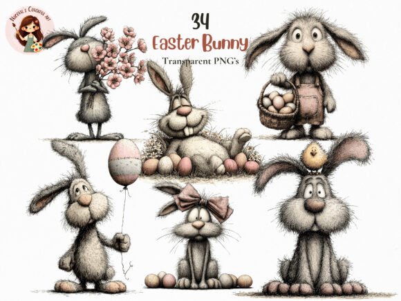 Download Whimsical Easter Bunny Clipart Png - Art Collection