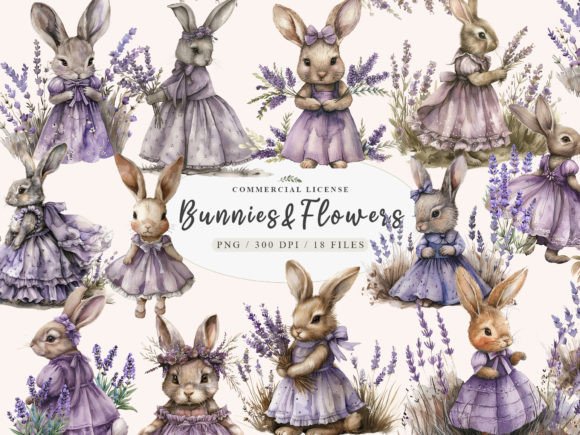 Download Baby Bunny Clipart, Provence Lavender - Premium Bundle