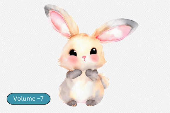 Download Watercolor Cute Bunny Clipart Volume –7 - Cute bunny clipart Collection