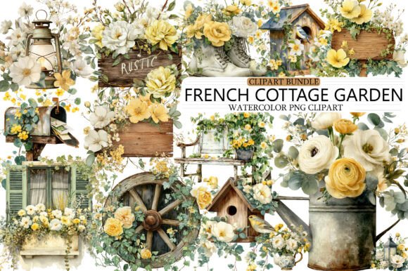 Download FRENCH COTTAGE GARDEN CLIPART - Art Collection