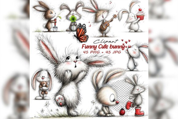 Download Whimsical Bunny Clipart Set - Art Collection
