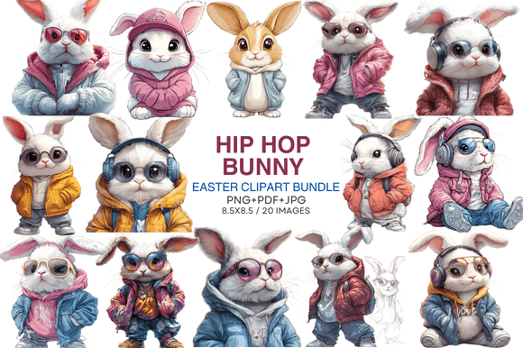 Download Hip Hop Bunny Easter Clipart Bundle - Art Collection