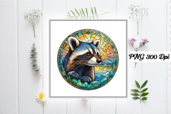 Download Stained Glass Window Raccoon Clipart - Art Collection