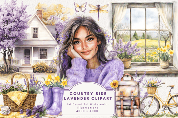Download Countryside Lavender Clipart - Art Collection