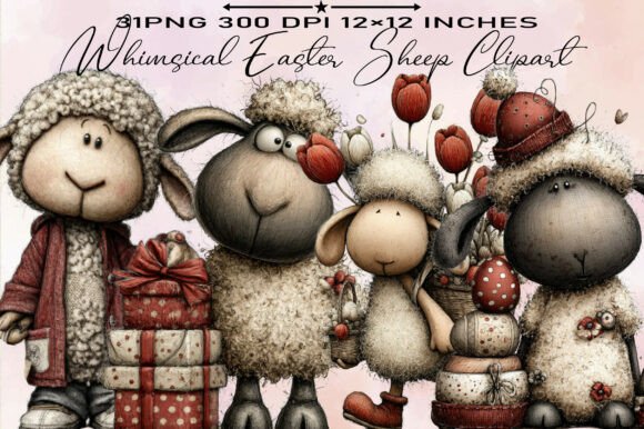 Download Whimsical Easter Sheep Clipart - Art Collection