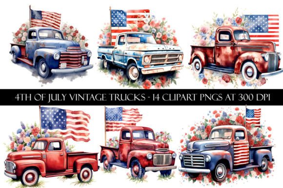 Download 4th of July Vintage Truck Clipart - Art Collection