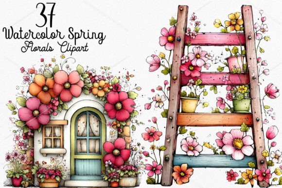 Download Watercolor Spring Florals Clipart - Art Collection