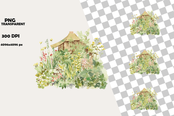 Download Whimsical Spring Cottage Garden Clipart - Art Collection