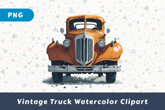 Download Vintage Truck Watercolor Clipart - Art Collection
