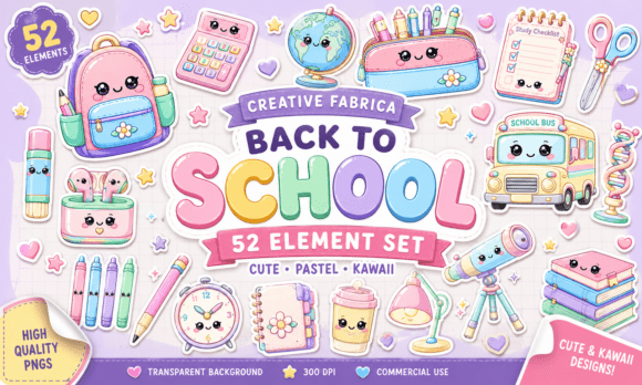 Download Back to School Kawaii Clipart Bundle - Art Collection