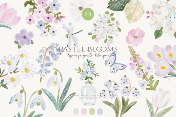 Download Spring Florals Pastel Flowers Clipart - Art Collection