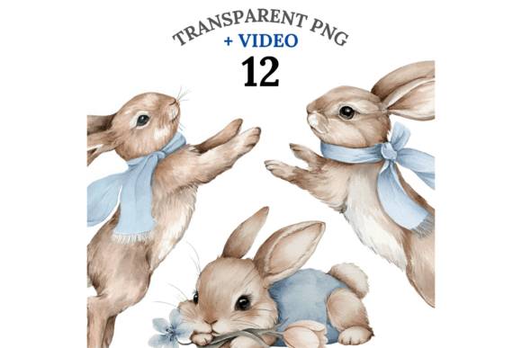 Download 12 Boho Bunny Clipart - Art Collection