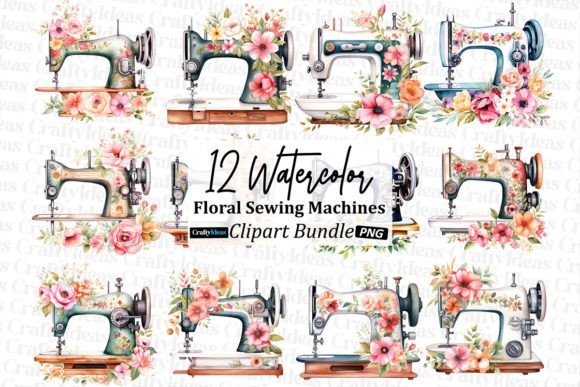 Download Floral Sewing Machines Clipart - Art Collection