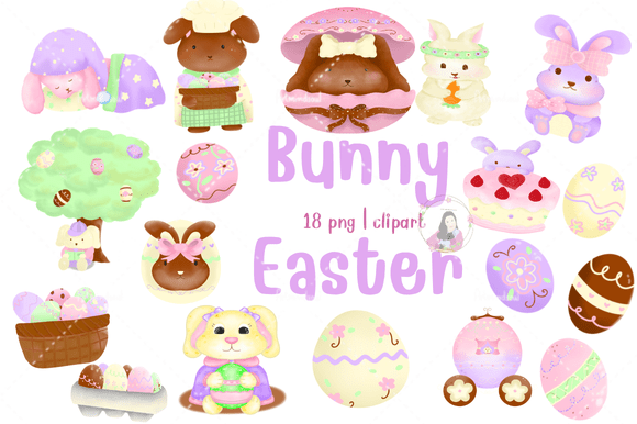 Download Hand Drawn Easter Bunny Clipart Set - Art Collection