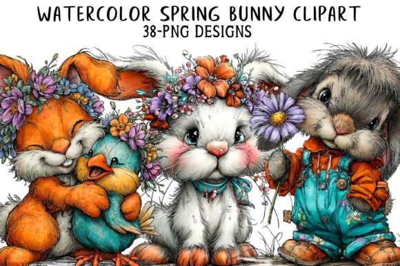 Download Watercolor Spring Bunny Clipart - Art Collection