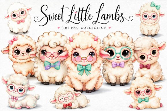 Download Cute Baby Sheep Clipart PNG Bundle - Art Collection