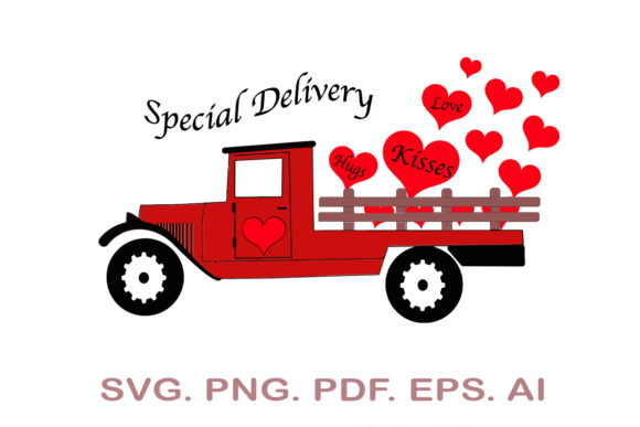 Download Valentine's Vintage Truck with Hearth - Art Collection