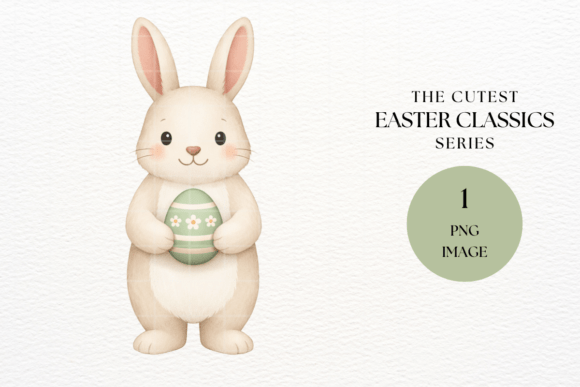 Download Classic Easter Bunny Holding Egg Clipart - Art Collection