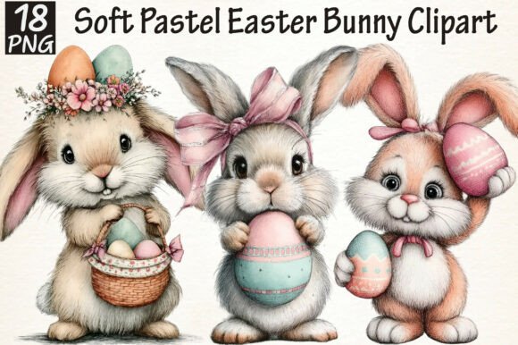 Download Soft Pastel Easter Bunny Clipart - Art Collection