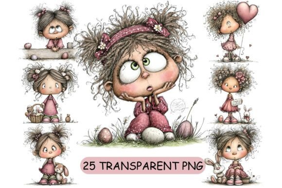 Download 25 Cute Easter Girl PNG Clipart Set - Art Collection
