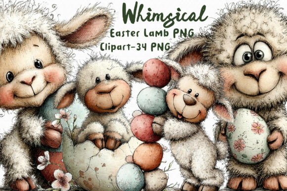 Download Easter Lamb PNG Clipart Bundle - Art Collection