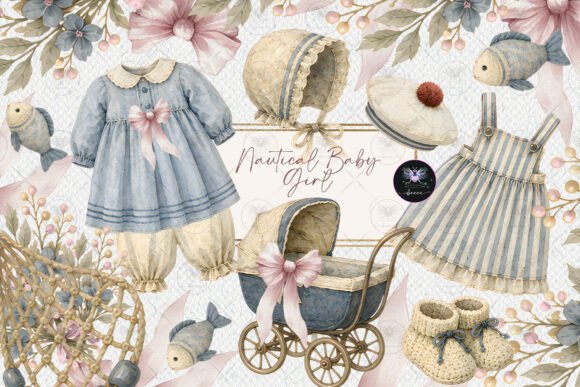 Download Nautical Baby Girl Clipart - Art Collection