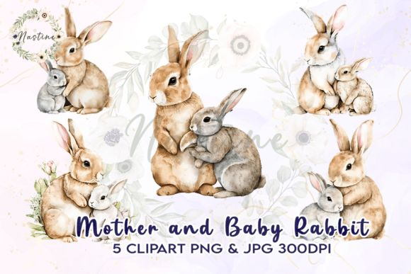 Download Mother and Baby Rabbit Clipart - Art Collection