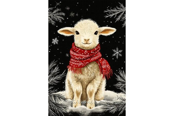 Download Adorable Lamb in Scarf Wall Art - Art Collection