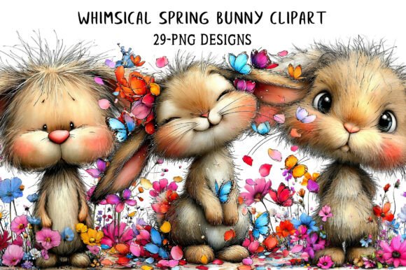 Download Whimsical Spring Bunny Clipart - Art Collection