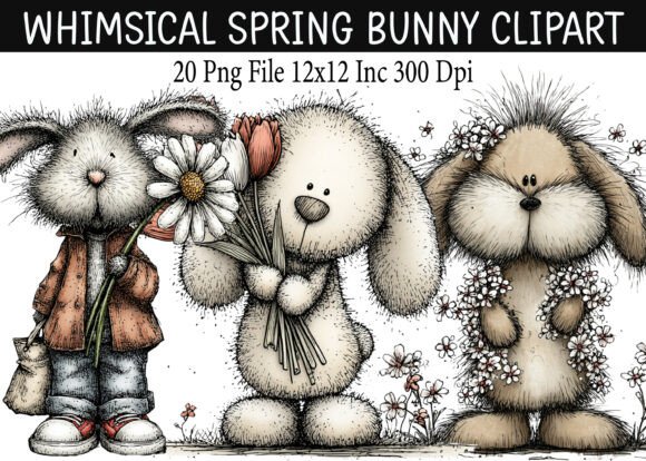 Download Whimsical Spring Bunny Clipart - Art Collection