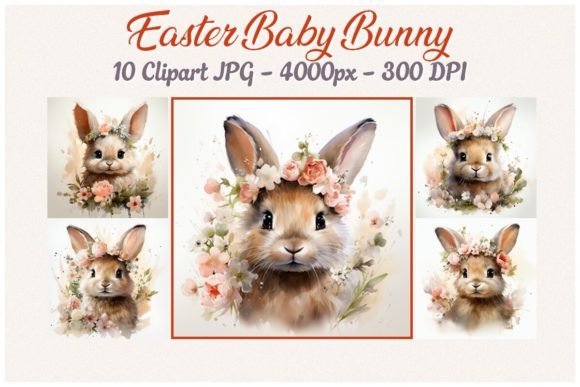 Download 10 Easter Baby Bunny Clipart - JPG - Art Collection