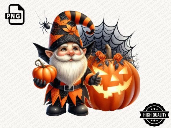 Download Watercolor Halloween Gnome Clipart PNG - Art Collection
