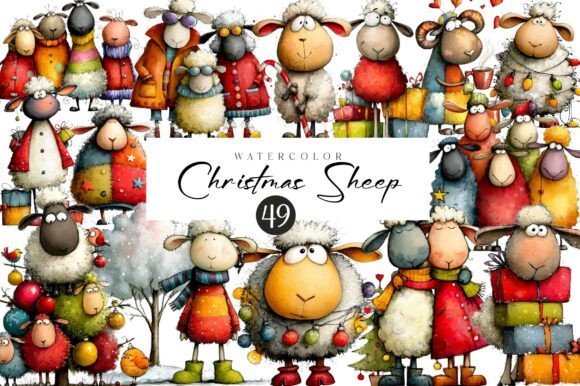 Download Funny Christmas Sheep Clipart - Art Collection