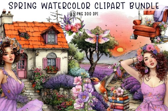 Download Whimsical Spring Lavender Clipart - Art Collection