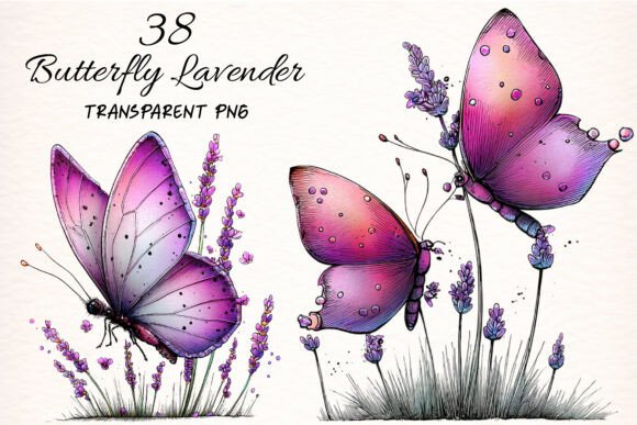 Download Watercolor Butterfly Lavender Clipart - Art Collection
