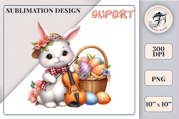 Download Cute Bunny and Easter Basket Clipart PNG - Art Collection