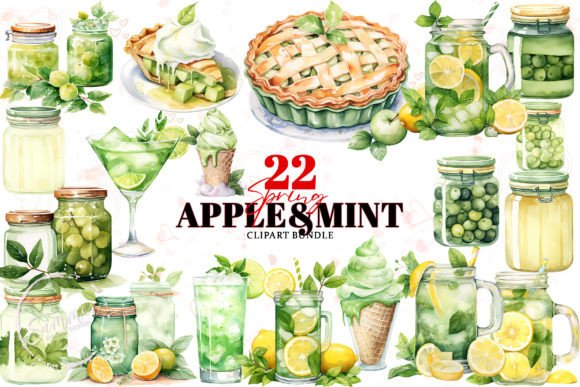 Download Apple &amp; Mint Spring Cottagecore Clipart - Art Collection
