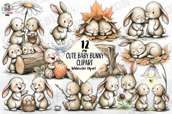 Download Cute Baby Bunny Clipart PNG - Art Collection