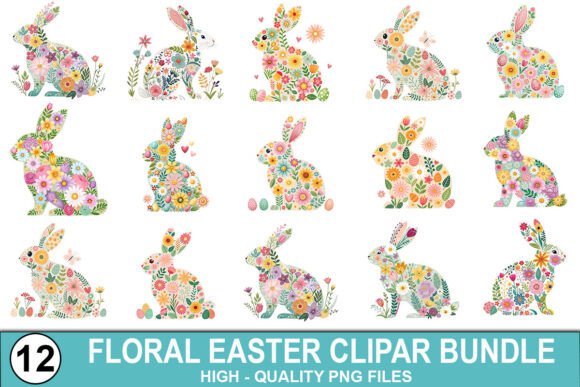 Download Floral Easter Clipart Bundle - PNG Files - Art Collection