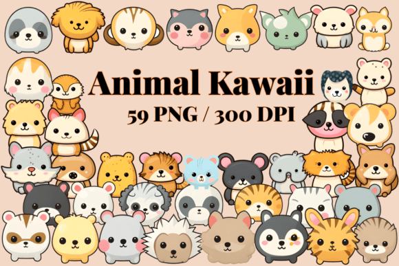 Download Animal Kawaii Clipart Cute PNG Set 59 - Art Collection