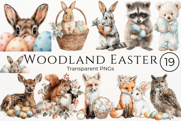 Download Woodland Easter Watercolor Clipart - Art Collection