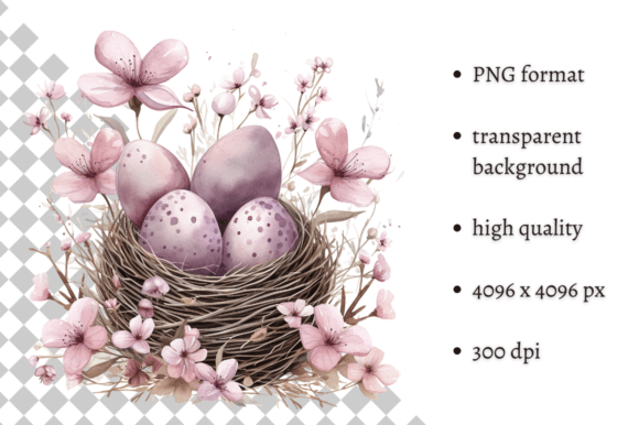 Download Watercolor Lavender Easter Eggs Clipart - Art Collection