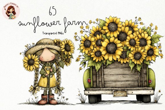 Download Cute Sunflower Farm PNG Clipart - Art Collection