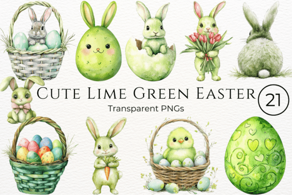 Download Cute Lime Green Easter Cliparts - Art Collection