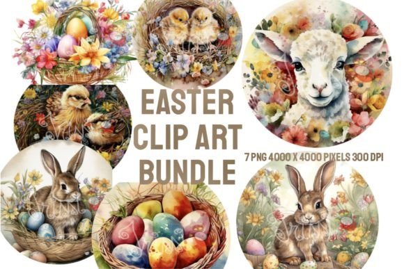 Download Easter Watercolor Clip Art Bundle 7 PNGs - Art Collection