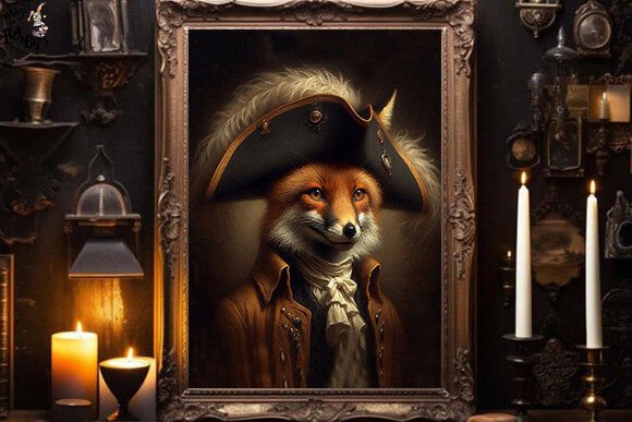 Download Fox Victorian Portrait ,Animal Wall Art - Art Collection
