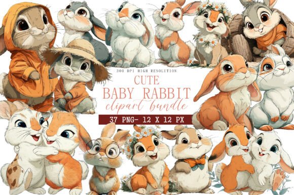 Download Cute Baby Rabbit Clipart - Art Collection