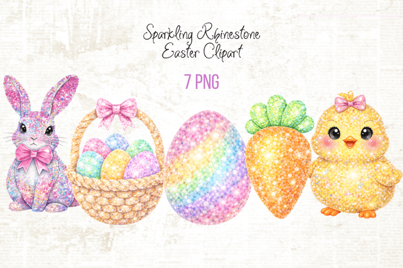 Download Sparkling Rhinestone Easter Clipart - Art Collection