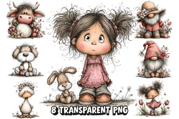 Download 8 Cute Spring Girl Bunny PNG Clipart - Art Collection